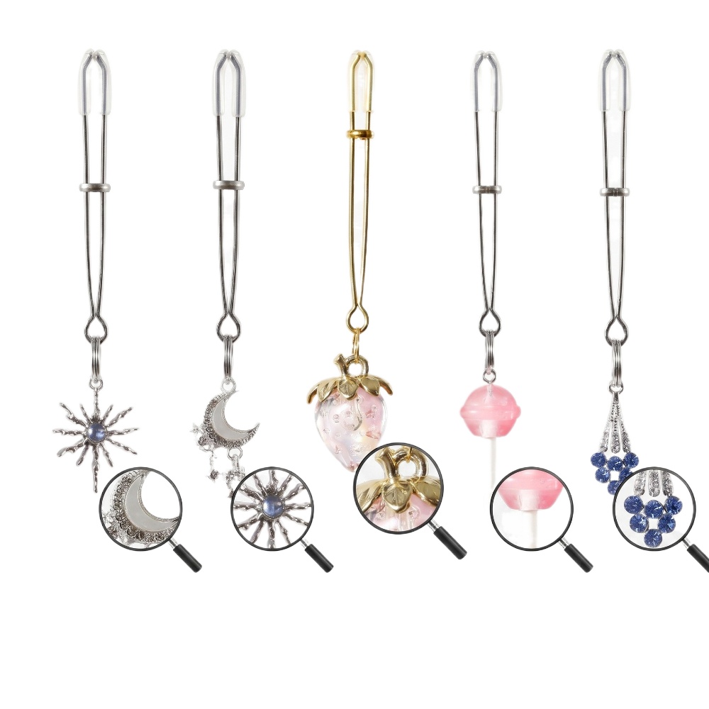 Long Nipple Clamps Adjustable  - Body Jewelry Charms 评论和价格