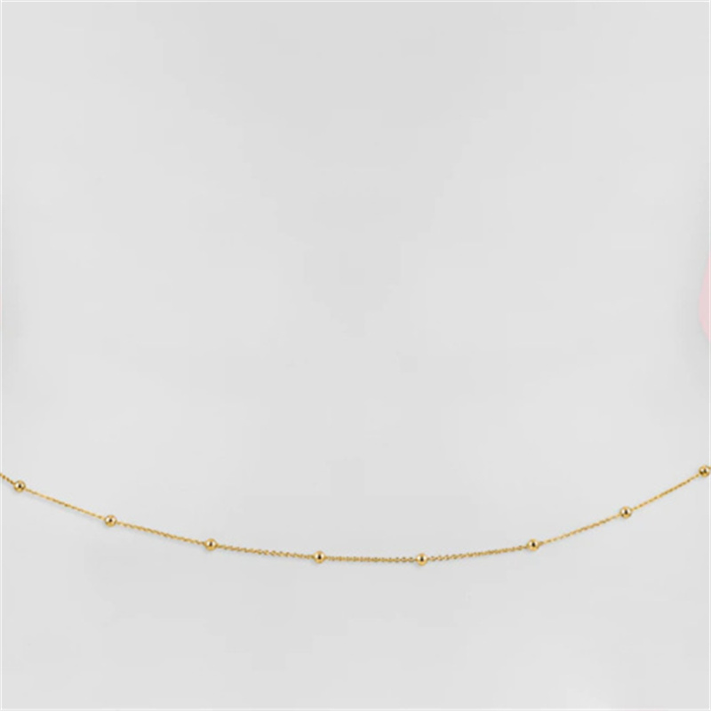 Girls Simple Beaded Belly Chai - Body Jewelry Gold 评论和价格