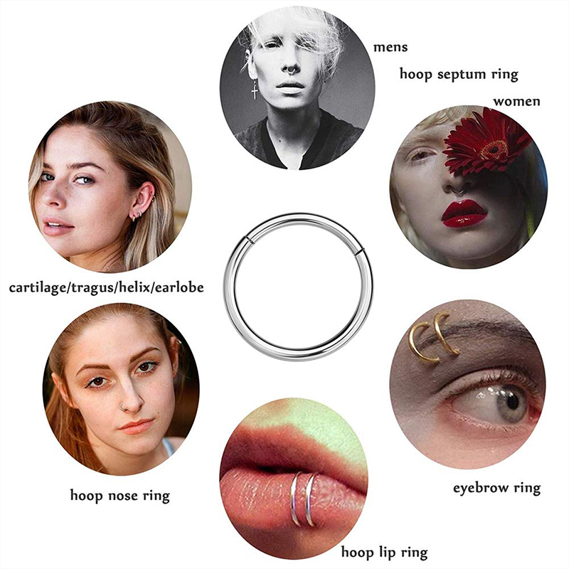 16G 316L Surgical Steel Hinged - Body Jewelry And Piercing 评论和价格