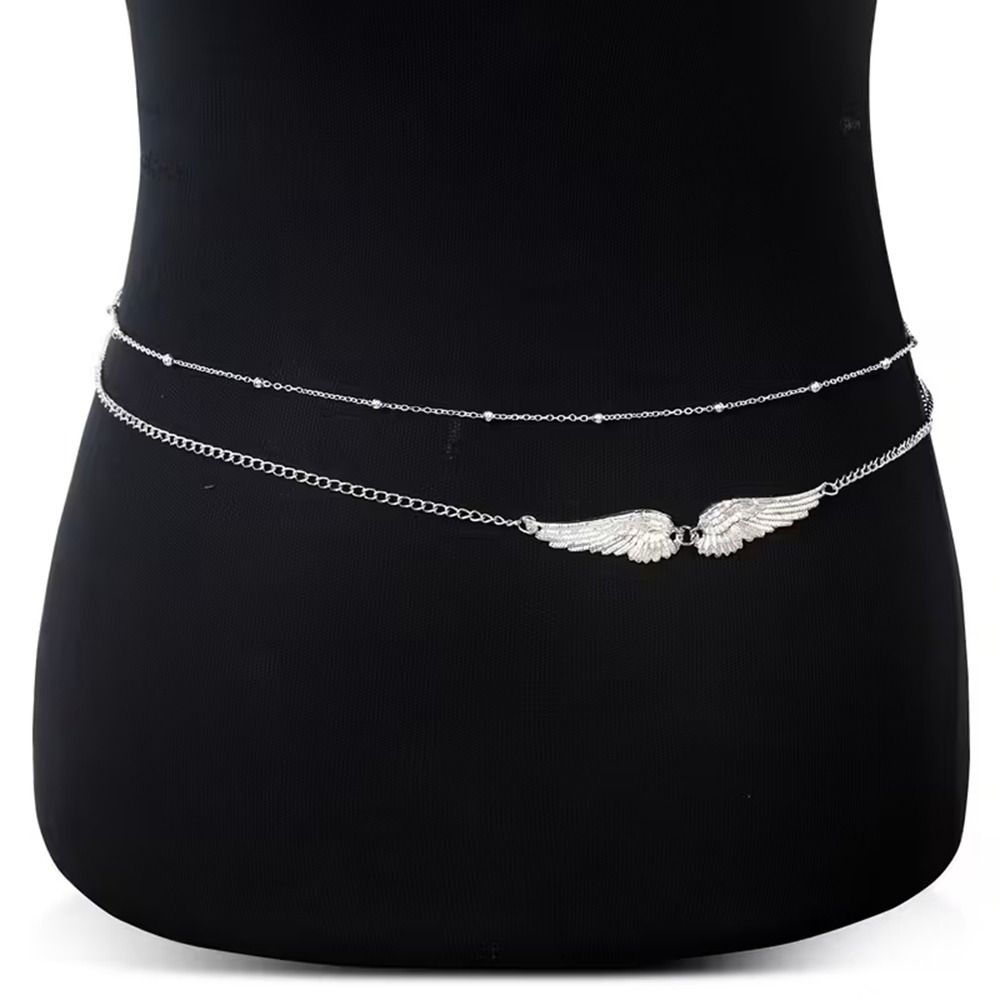 Gift Elegant Double Layer Wing - Body Jewelry Gold 评论和价格