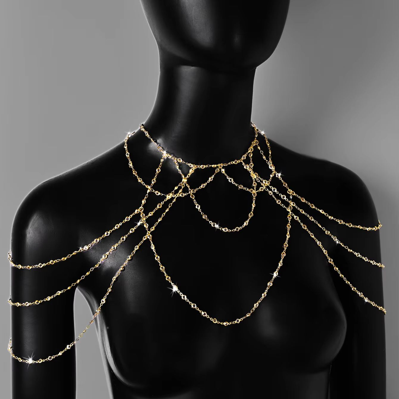 Gold Silver Plated Multi Layer - Body Jewelry Gold 评论和价格