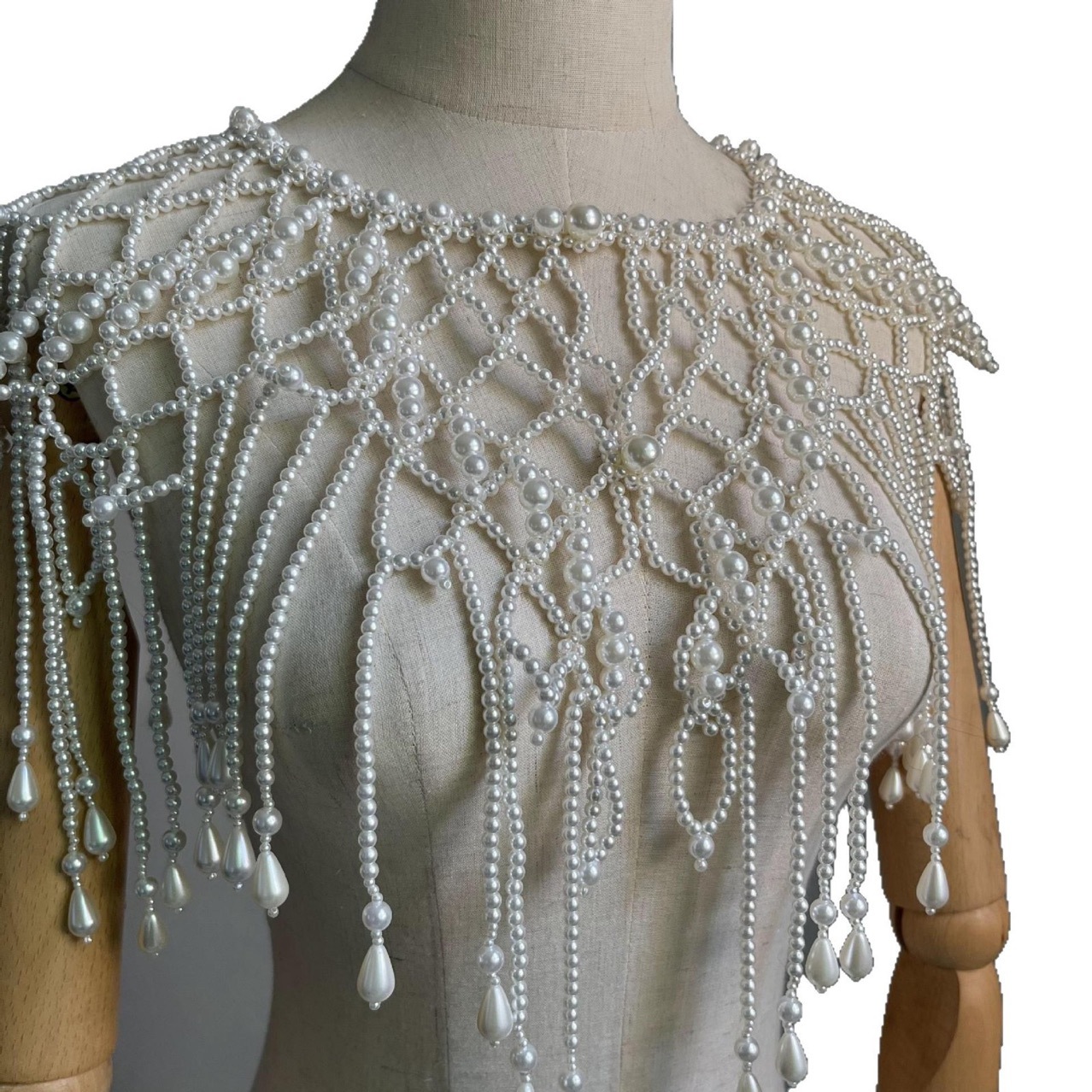 Handmade Pearl Layered Body Ch - Body Jewelry Harness 评论和价格