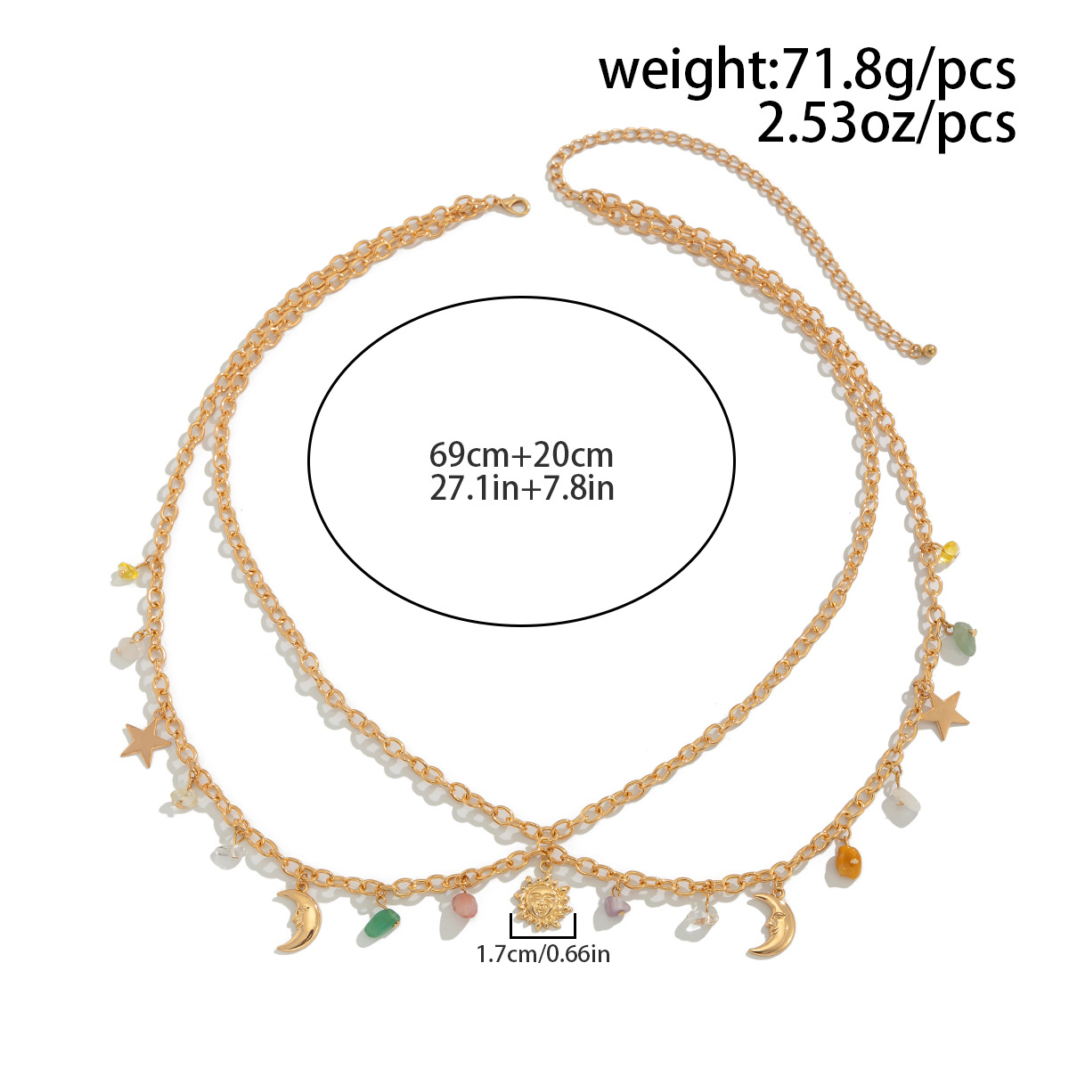 Boho Star Moon Sun Pendant Wai - Body Jewelry Gold 评论和价格