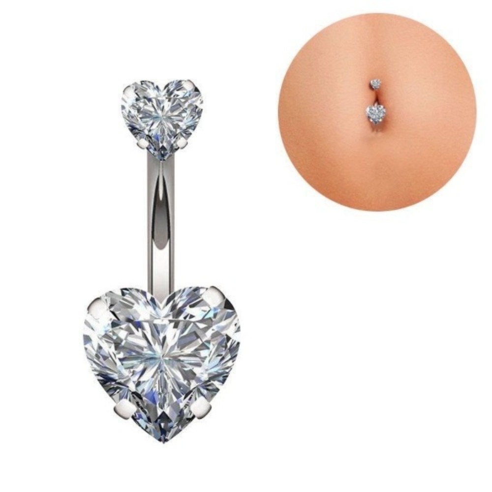 Heart Round Double Head Zircon - Body Jewelry Charms 评论和价格