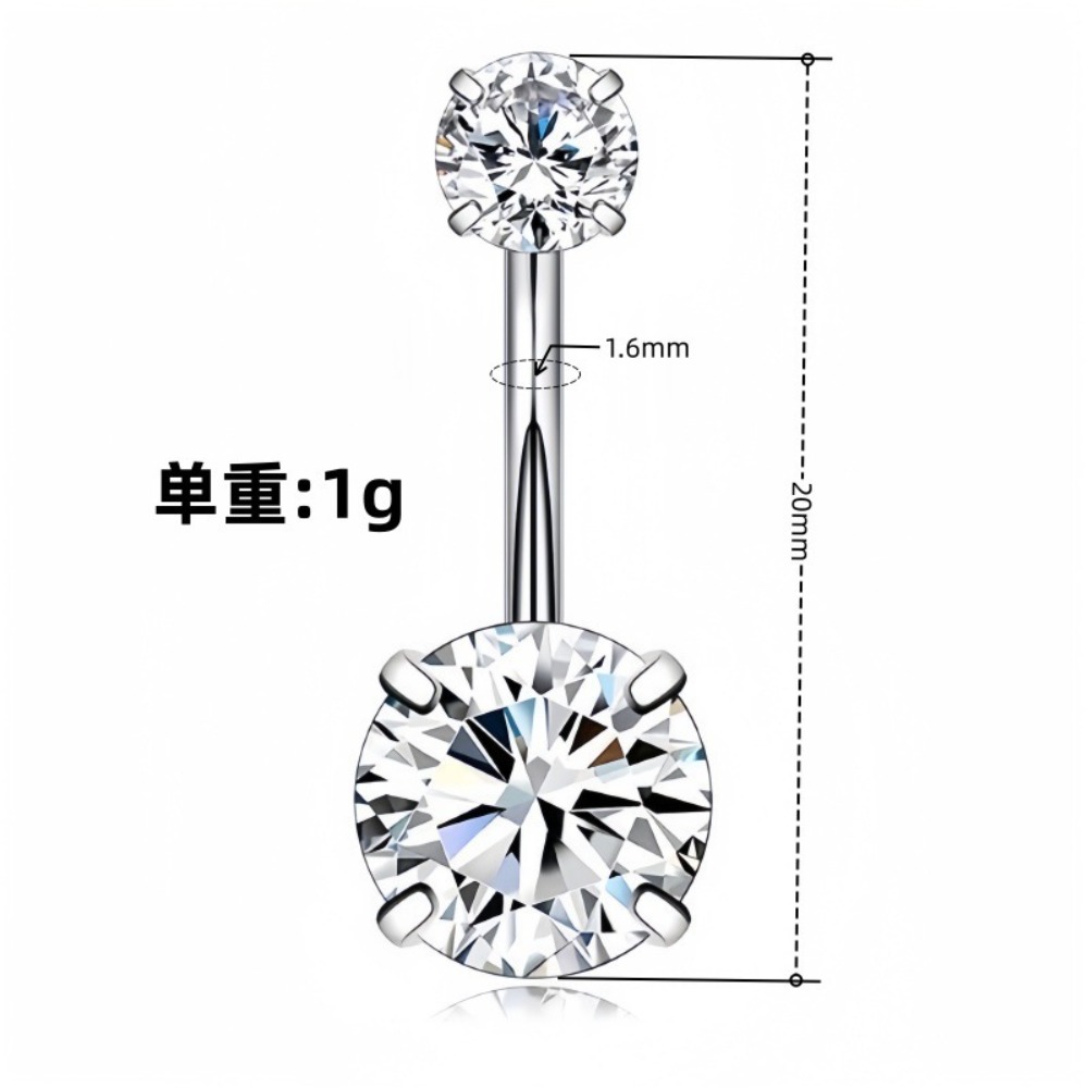 Heart Round Double Head Zircon - Body Jewelry Charms 评论和价格