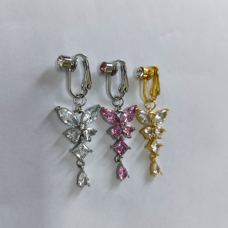 1Pc Butterfly Design CZ Fake B - Body Jewelry And Piercing 评论和价格