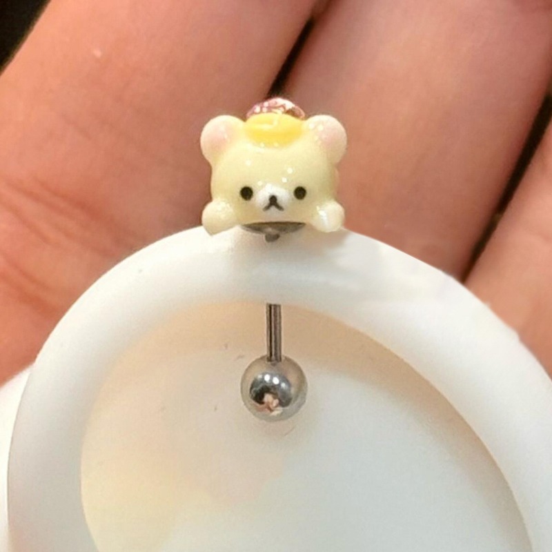 Kawaii Rilakkuma Stud Earrings - Body Jewelry Titanium 评论和价格