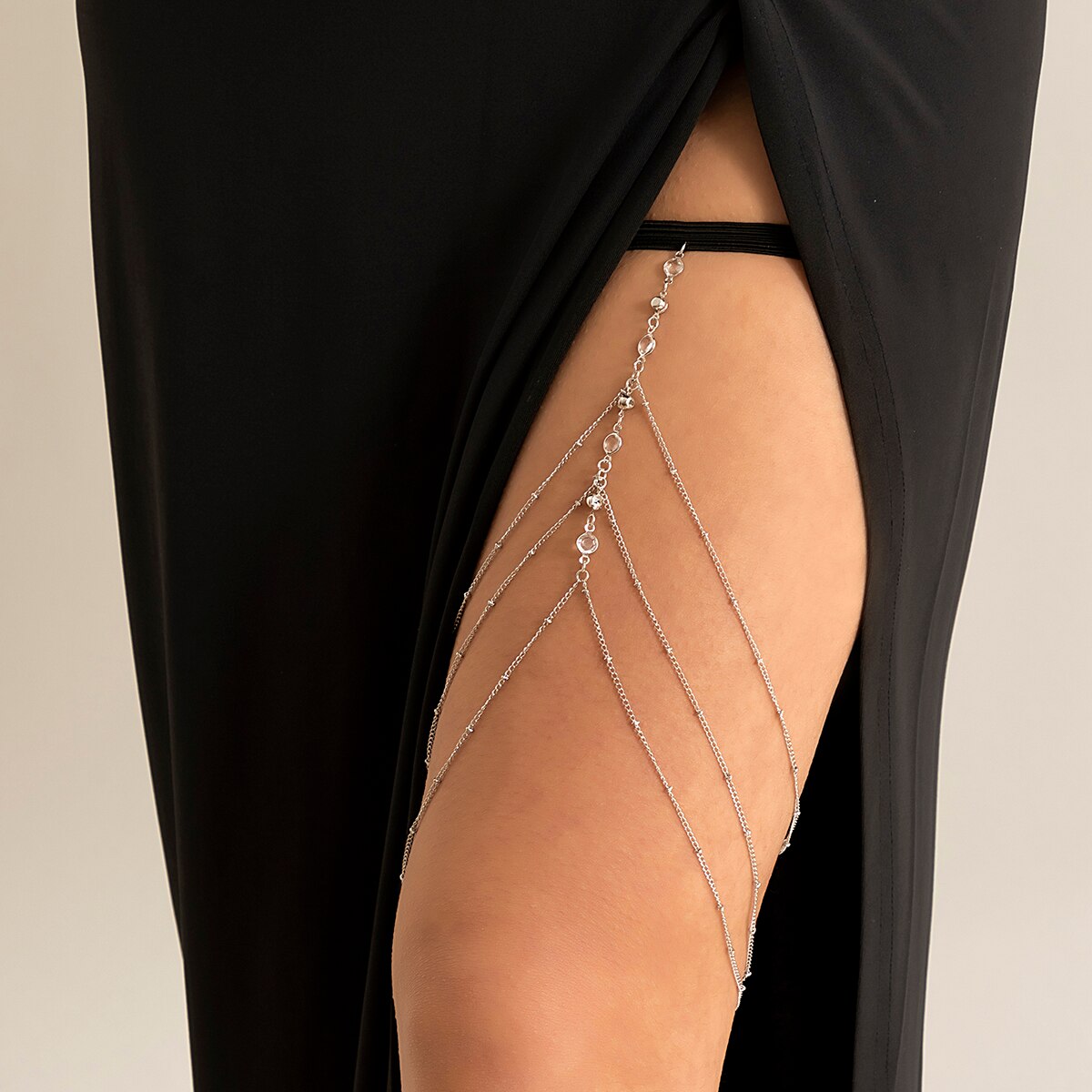 Boho Elastic Band Crystal Leg  - Body Jewelry Leg Chain 评论和价格