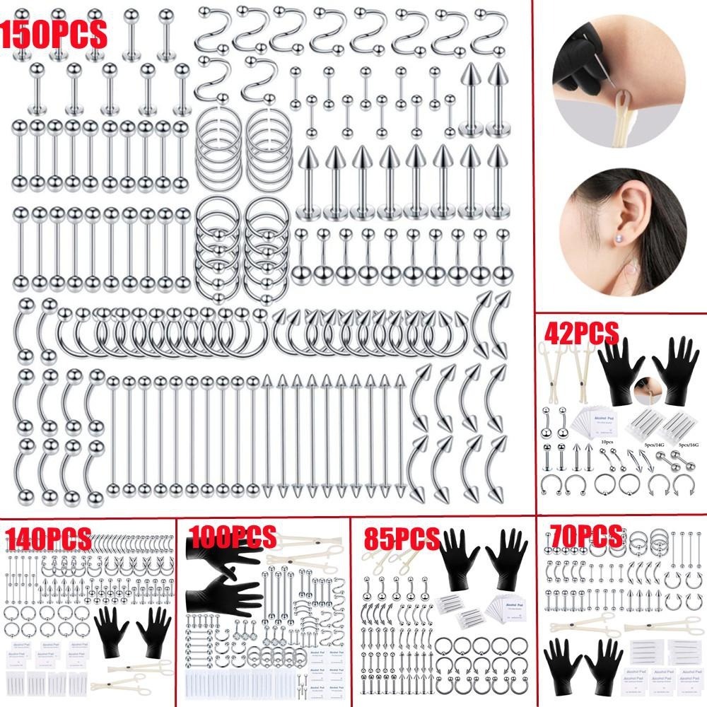 150/140/85/70/42Pcs Body Pierc - Body Jewelry And Piercing 评论和价格