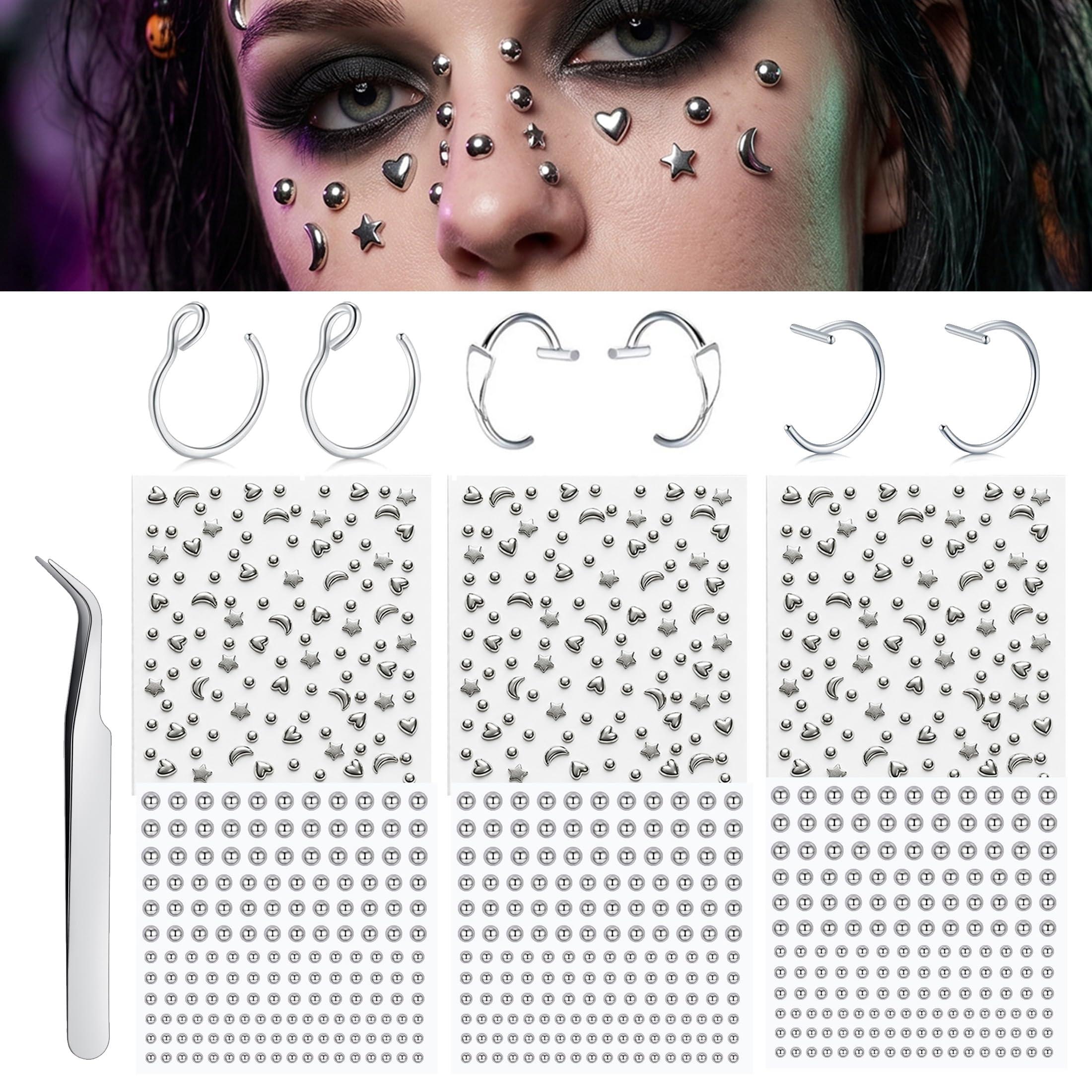 Fake Piercings Balls Stick on  - Body Jewelry And Piercing 评论和价格