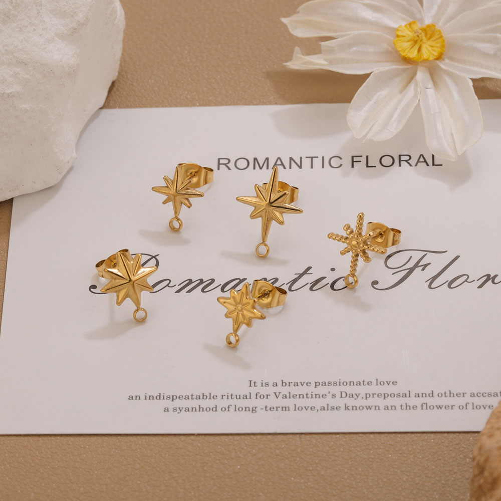 6pcs Stainless Steel Star Earr - Body Jewelry Gold 评论和价格
