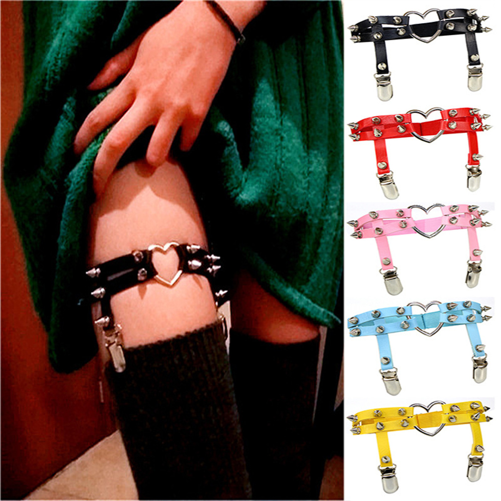 1Pcs Women Punk Goth Heart PU  - Body Jewelry By The Chain Gang 评论和价格