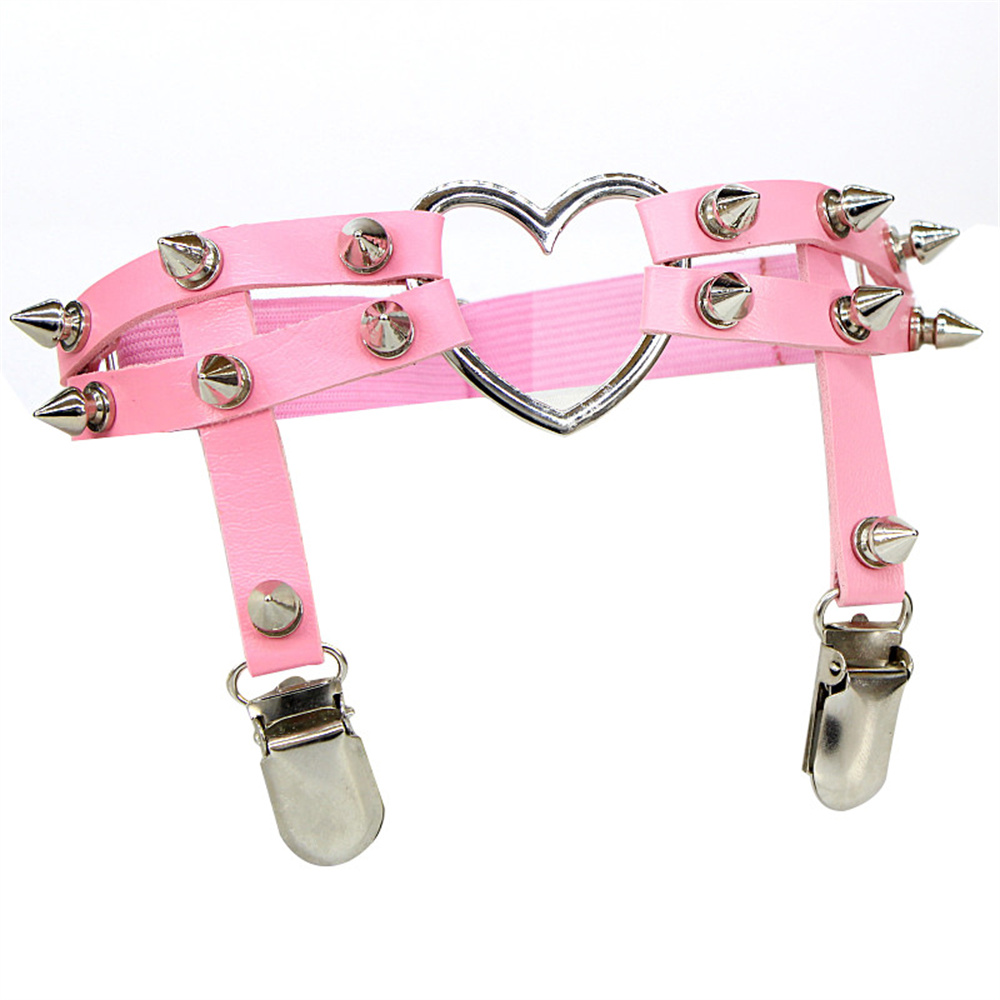 1Pcs Women Punk Goth Heart PU  - Body Jewelry By The Chain Gang 评论和价格