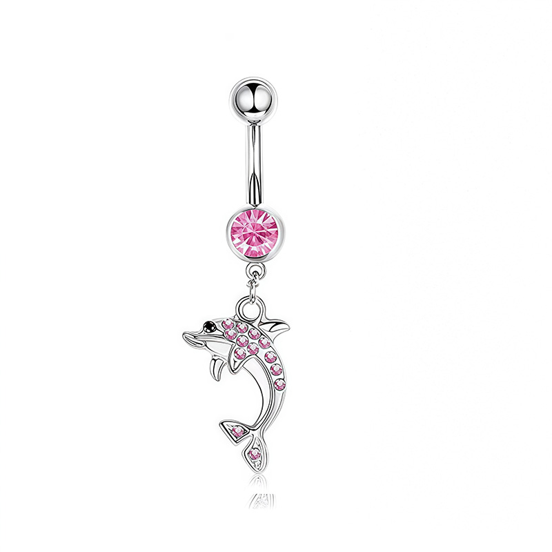 1PCS Pink Crown Belly Button R - Body Jewelry And Piercing 评论和价格