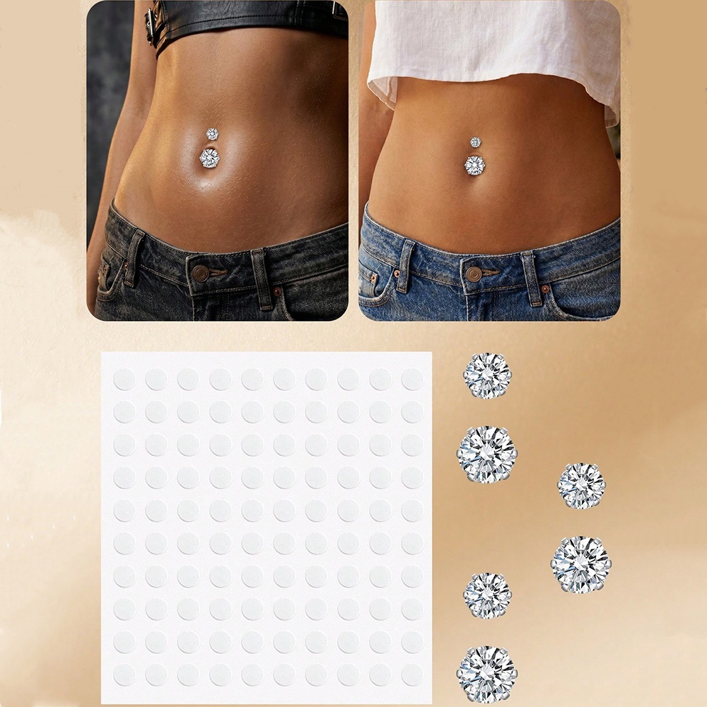 Fake Belly Piercing Cubic Zirc - Body Jewelry And Piercing 评论和价格