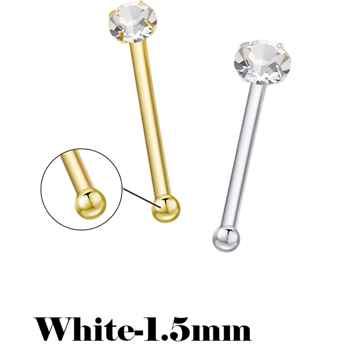 925 Sterling Silver Nose Studs - Body Jewelry La 评论和价格