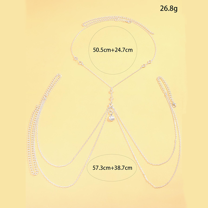 Women Silver Tone Body Chain C - Body Jewelry By The Chain Gang 评论和价格