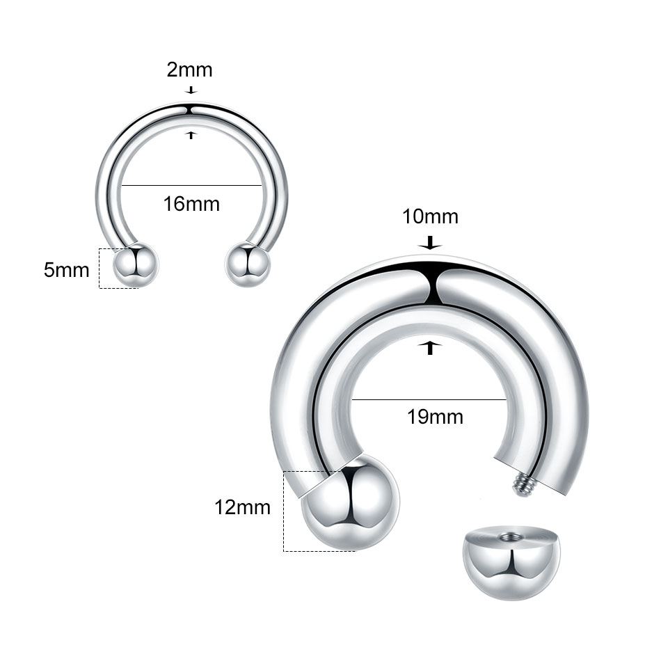 1PC 18G-00G Large Gauge Stainl - Body Jewelry Hangers 评论和价格