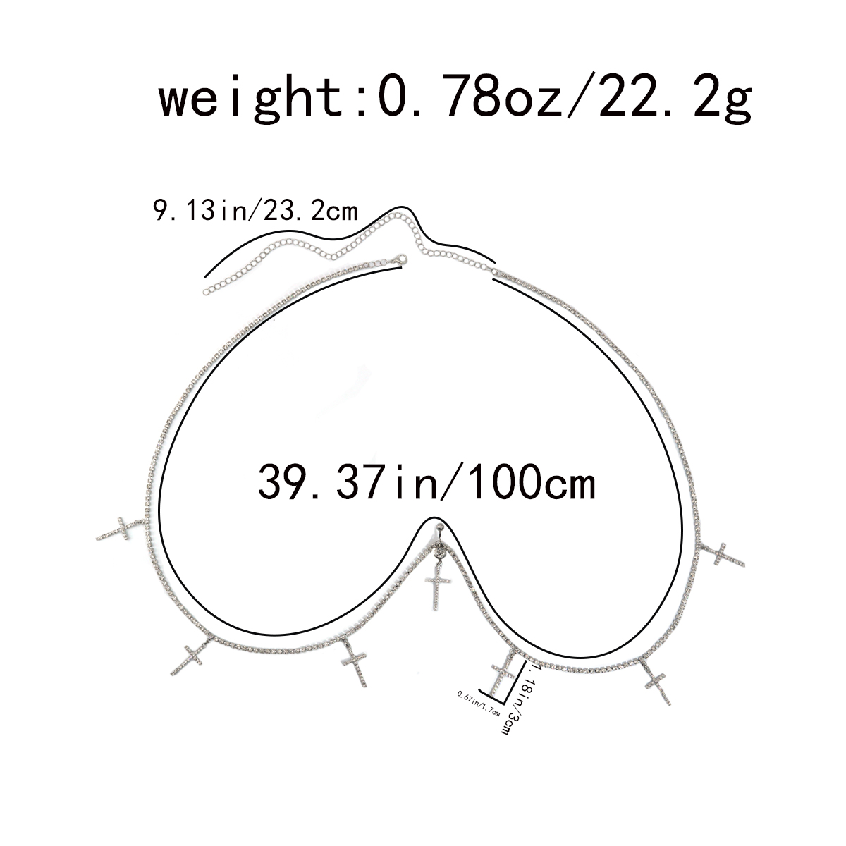 Cross Heart Rhinestone Belly B - Body Jewelry Titanium 评论和价格
