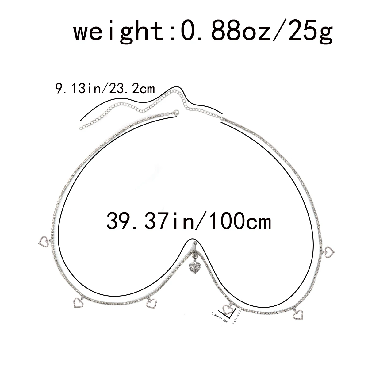 Cross Heart Rhinestone Belly B - Body Jewelry Titanium 评论和价格