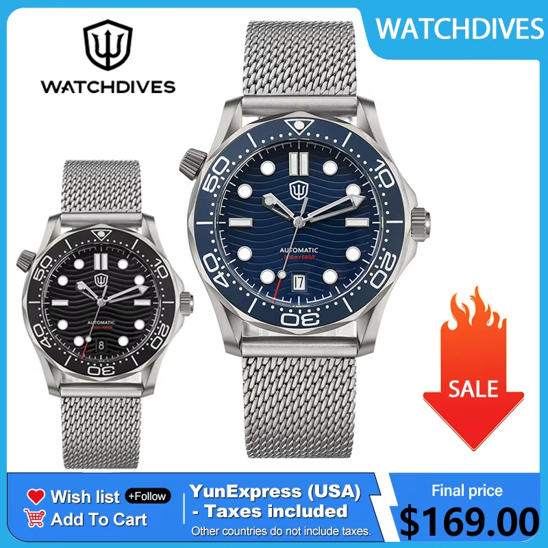 Watchdives WD007 39mm Dive Wat - Body Jewelry Titanium 评论和价格