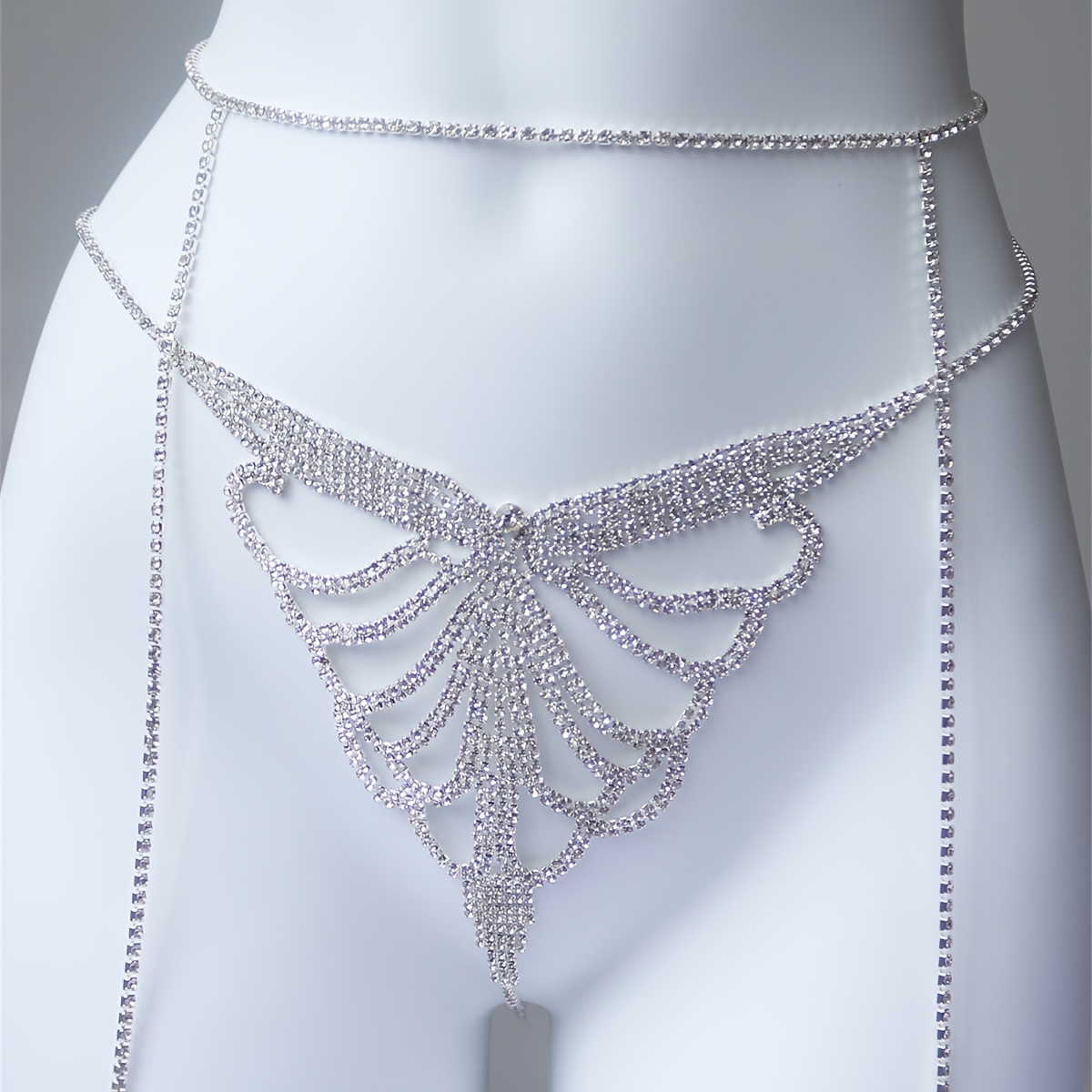 Multi layer rhinestone sparkli - Body Jewelry Leg Chain 评论和价格