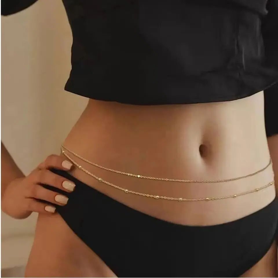 HipHop Double Layers Belly Cha - Body Jewelry By The Chain Gang 评论和价格
