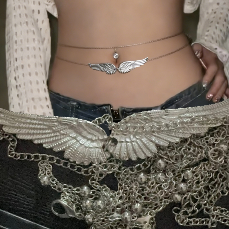 Double Layer Wings Angel Waist - Body Jewelry Charms 评论和价格