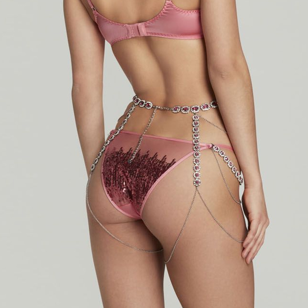 Stonefans Round Pink Thigh Cha - Body Jewelry Leg Chain 评论和价格