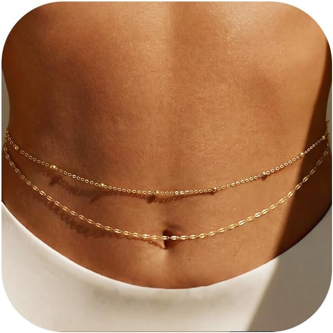 14K Gold Plated Waist Chain Wo - Body Jewelry By The Chain Gang 评论和价格